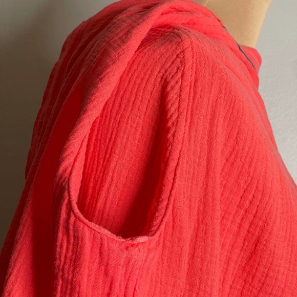 J.Crew 100% Cotton Classic Buttondown Coral Shirt Cuff Blouse Top 2 Cuffs Travel - Picture 13 of 16